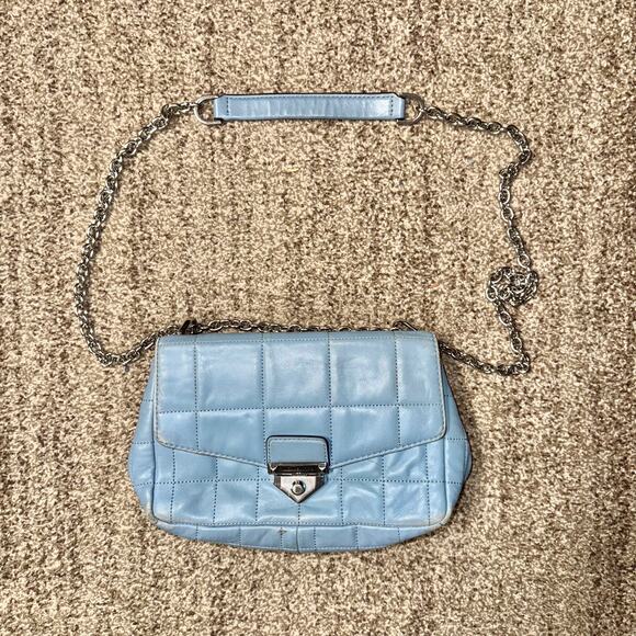 Michael Michael Kors Soho Large Leather Crossbody Bag Baby Blue Women's - Picture 2 of 12